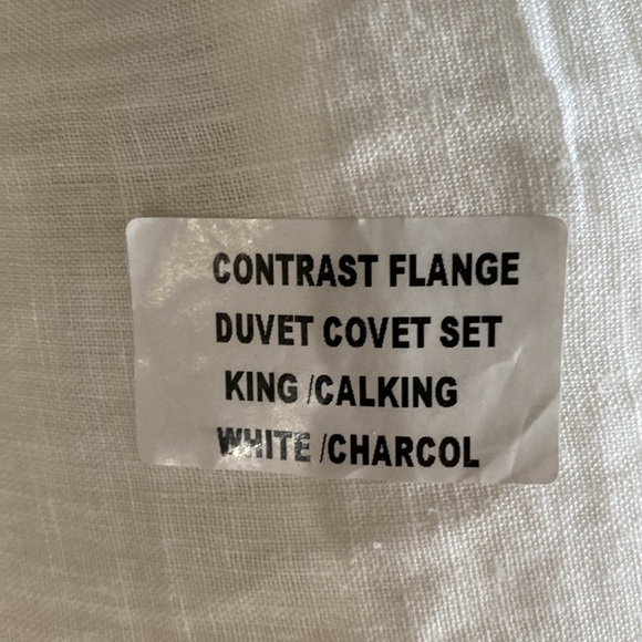 NEW Quince bedding. King/cal King. European Linen Contrast Flange Duvet set - Picture 8 of 8